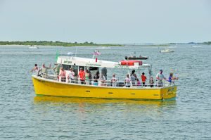 A group of fishers on the Bay Bee boat
