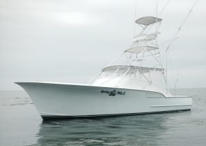 An all white boat called the "Spring Mix II"